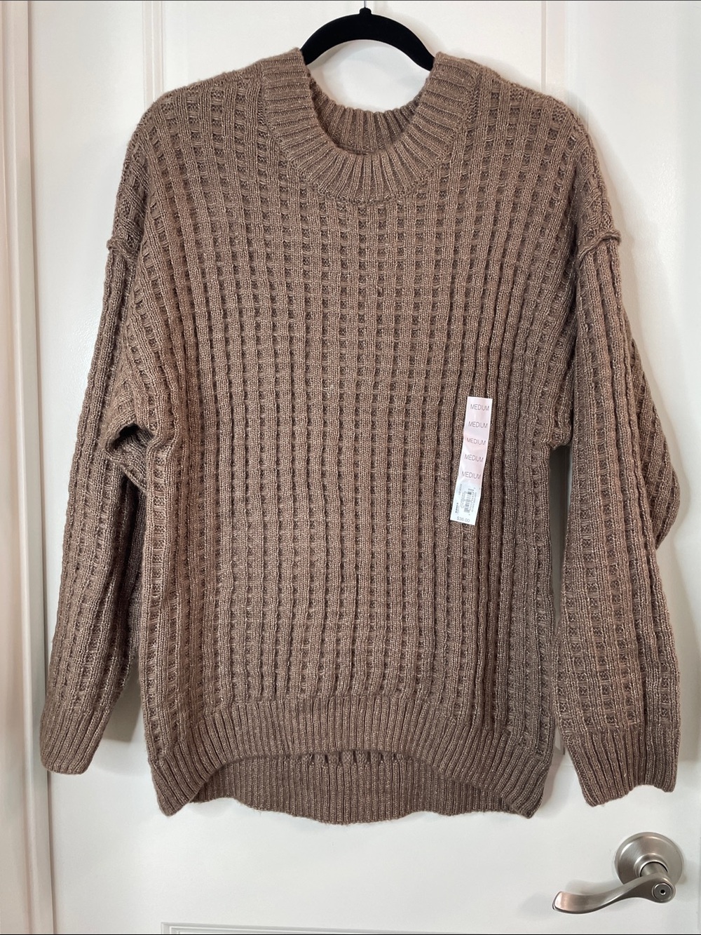 SO Ribbed Crewneck Sweater in Taupe